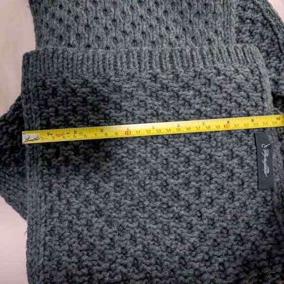 Christopher Fischer Chunky Soft Wool Charcoal Gray Scarf - Picture 4 of 8